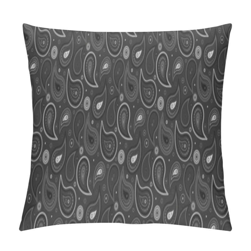 Personality  Stylish Grayscale Paisley Pattern.  Perfect For Textiles, Wallpaper, Or Website Backgrounds.  Elegant And Versatile Design Featuring Intricate Details. Pillow Covers