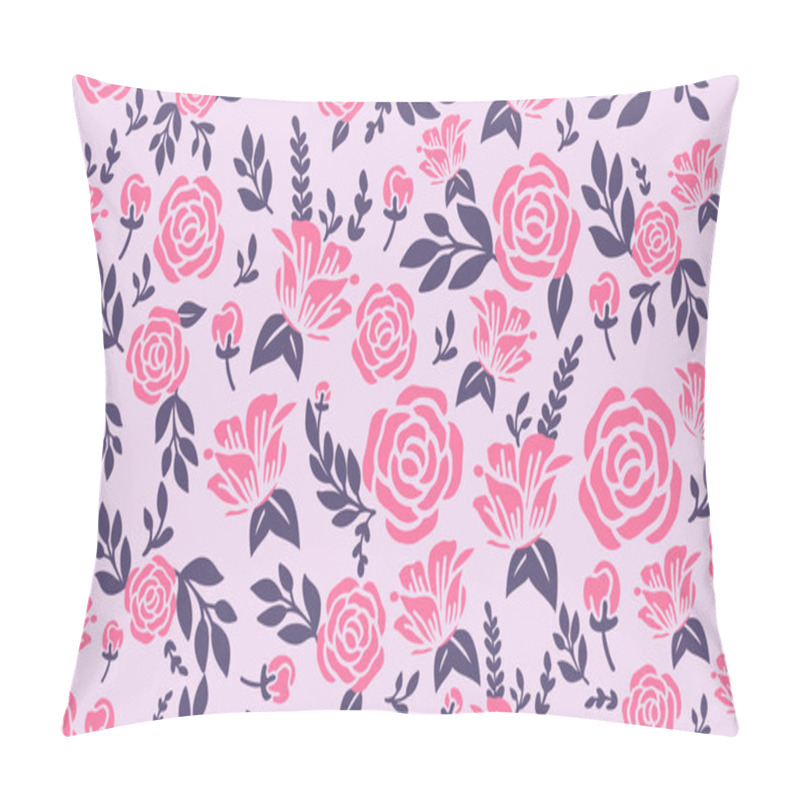 Personality  Valentine Floral Pattern Background, With Beautiful Leaf And Flower Drawing. Pillow Covers