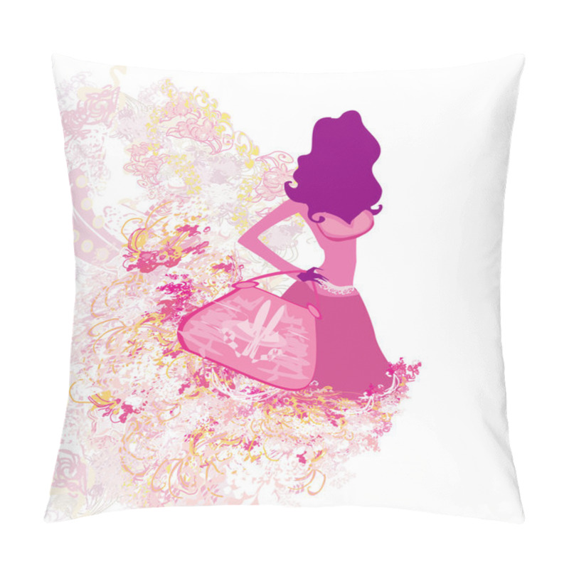 Personality  Fashion Girl Shopping Illustration Pillow Covers