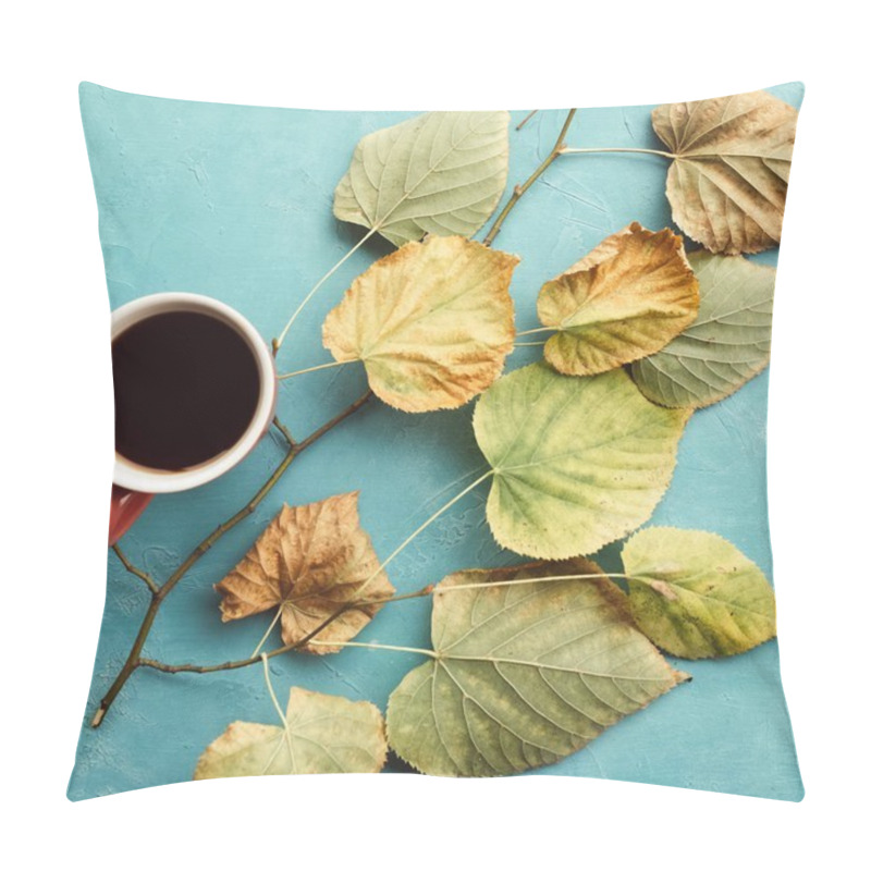 Personality  Autumn Leaves Background Hot Beverage Concept Pillow Covers