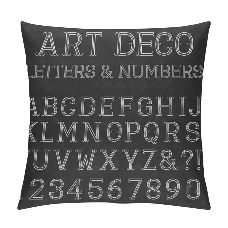 Personality  White Capital Letters And Numbers Of Dots And Lines With Flourishes Pillow Covers