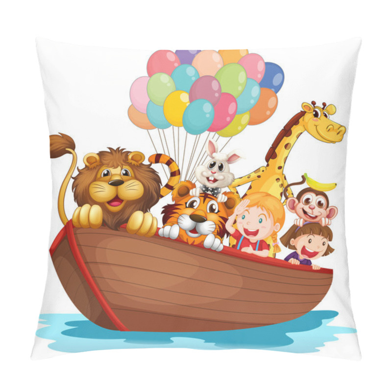 Personality  A Boat Full Of Animals Pillow Covers