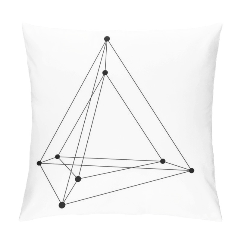 Personality  Hypertetrahedron 3D Object. Vector Illustration Pillow Covers