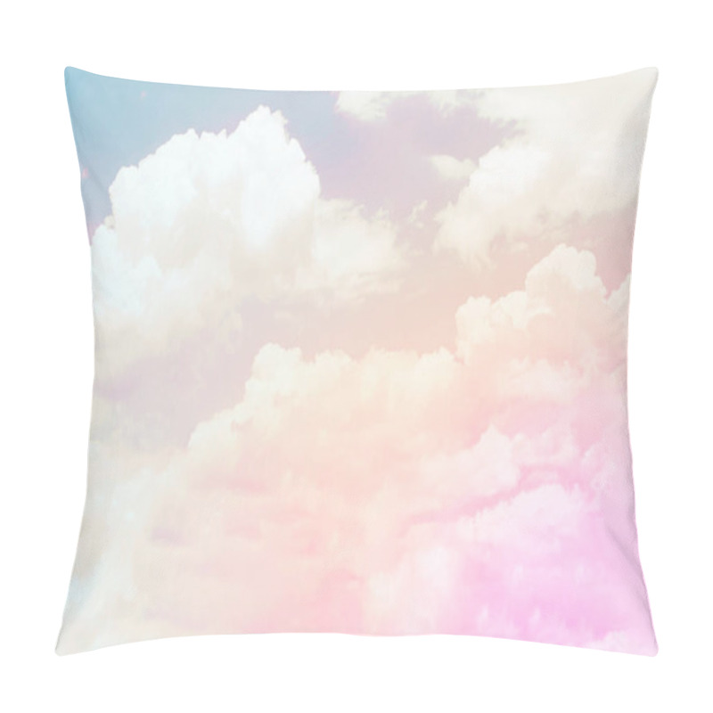 Personality  Colorful Pastel Cloud And Sky Background. Cloudy Sky Texture With Beautiful Soft Bright Color Rainbow Gradient Abstract Nature Weather In Summer, Magical Fantasy Cloudscape Backgroun Pillow Covers