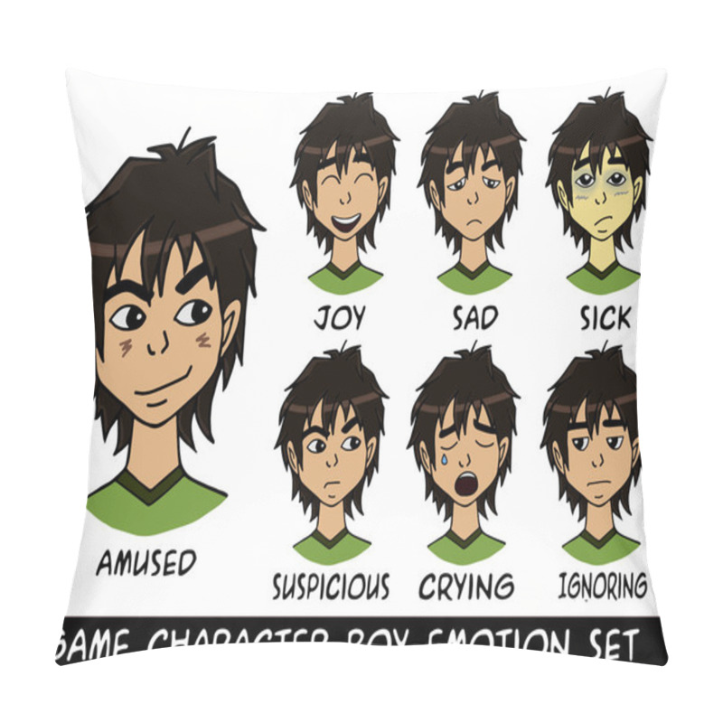 Personality  Game Character Boy Emotions Set Pillow Covers