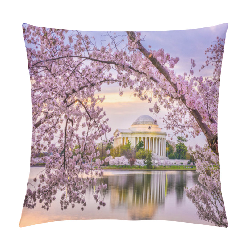 Personality  Washington DC, USA At The Jefferson Memorial And Tidal Basin During Spring Season.  Pillow Covers