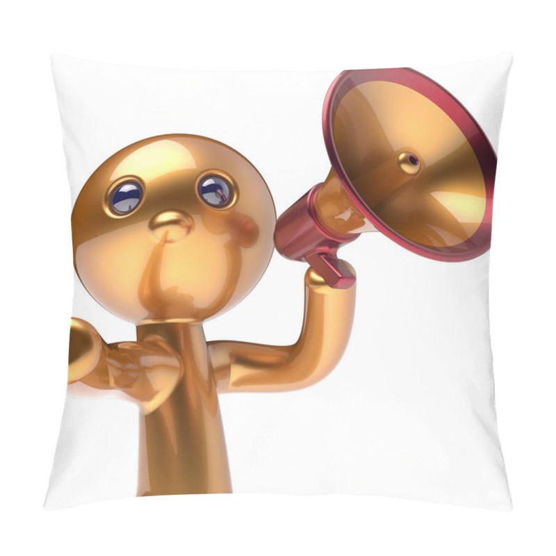 Personality  Man Promotion Speaking Megaphone News Character Stylized Pillow Covers