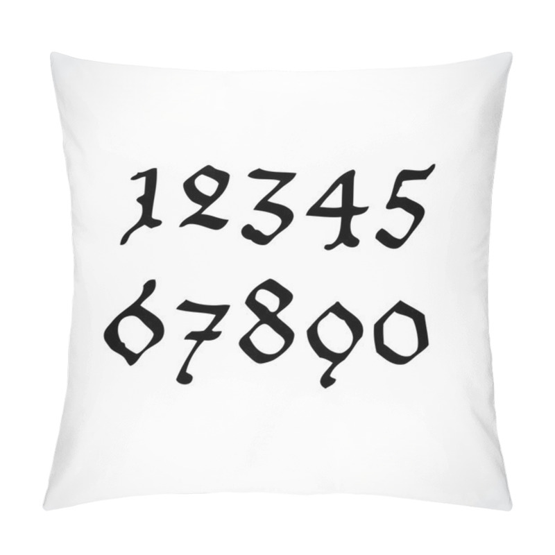 Personality  Old Gothical Handwritten Numbers Pillow Covers