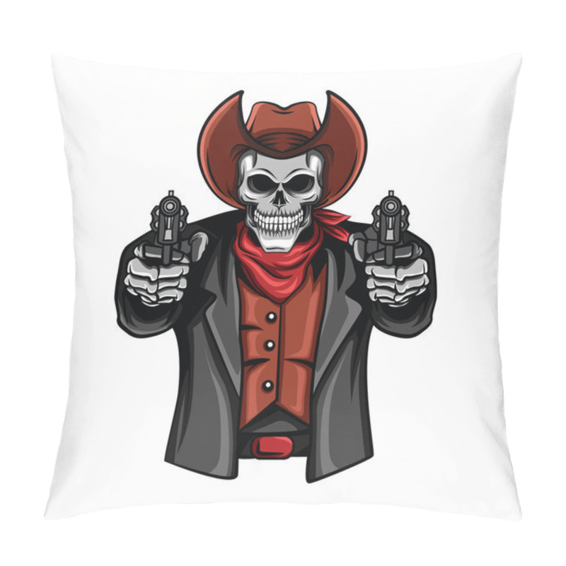 Personality  Skull Cowboy Pillow Covers