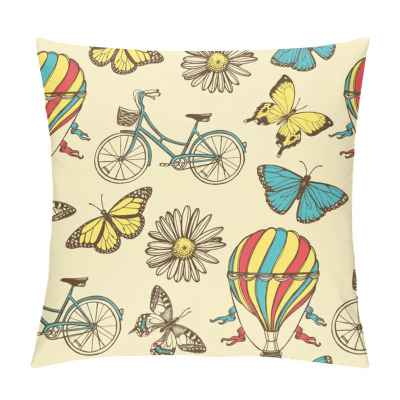 Personality  Hand Drawn Summer Seamless Pattern Pillow Covers