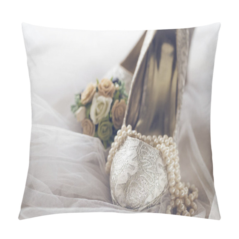 Personality  Arranged Bridal Shoes And Accessories Pillow Covers