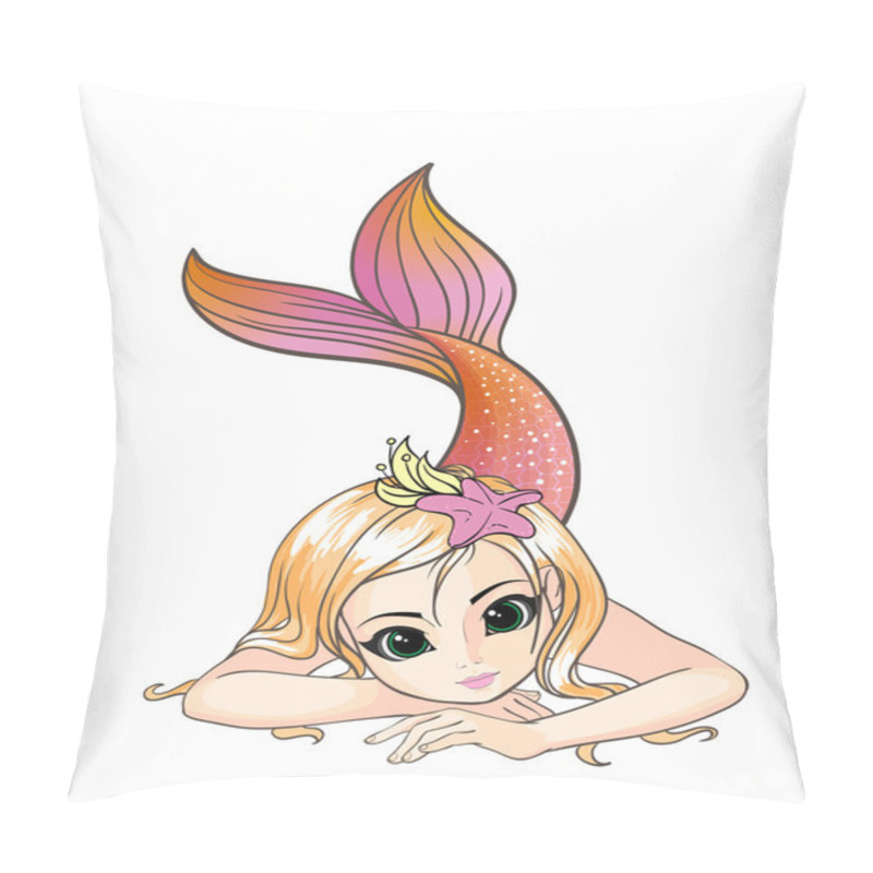 Personality  Little Cartoon Mermaid Pillow Covers