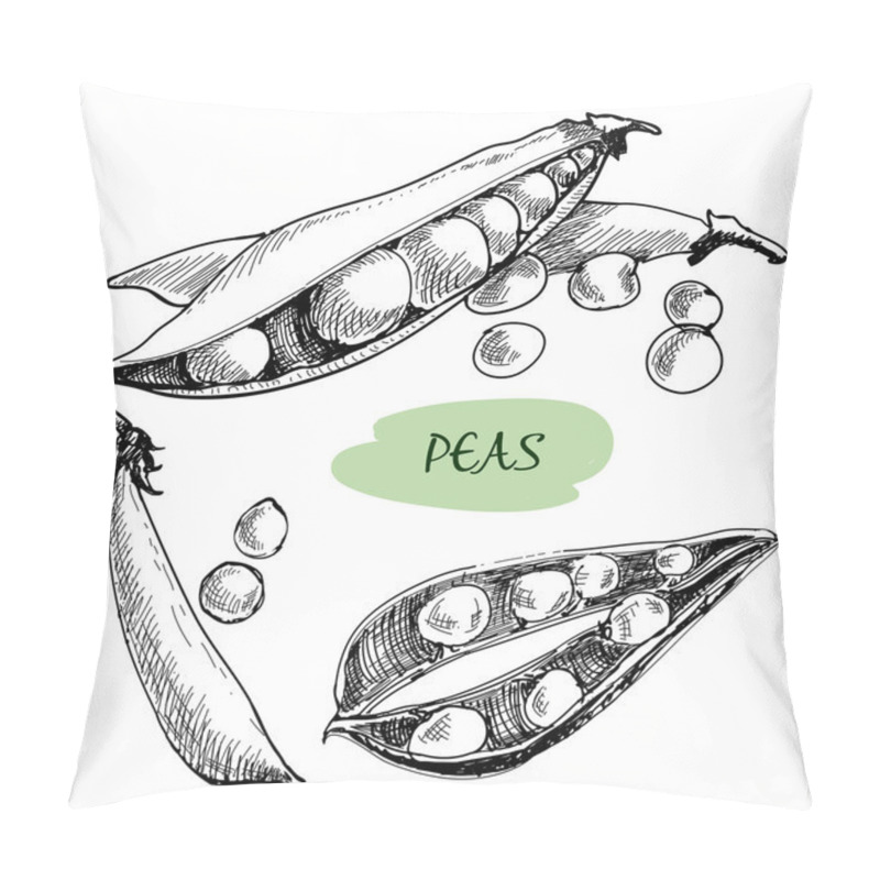 Personality  Peas. Hand Drawn Illustration Pillow Covers