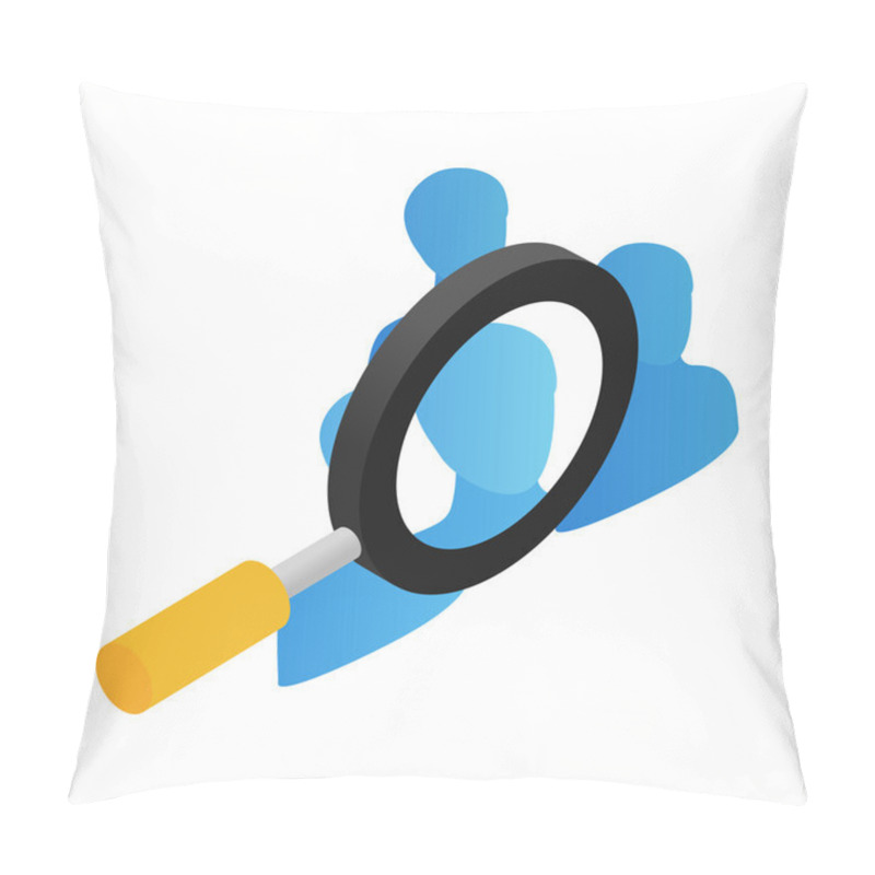 Personality  Search Employee Isometric 3d Icon Pillow Covers