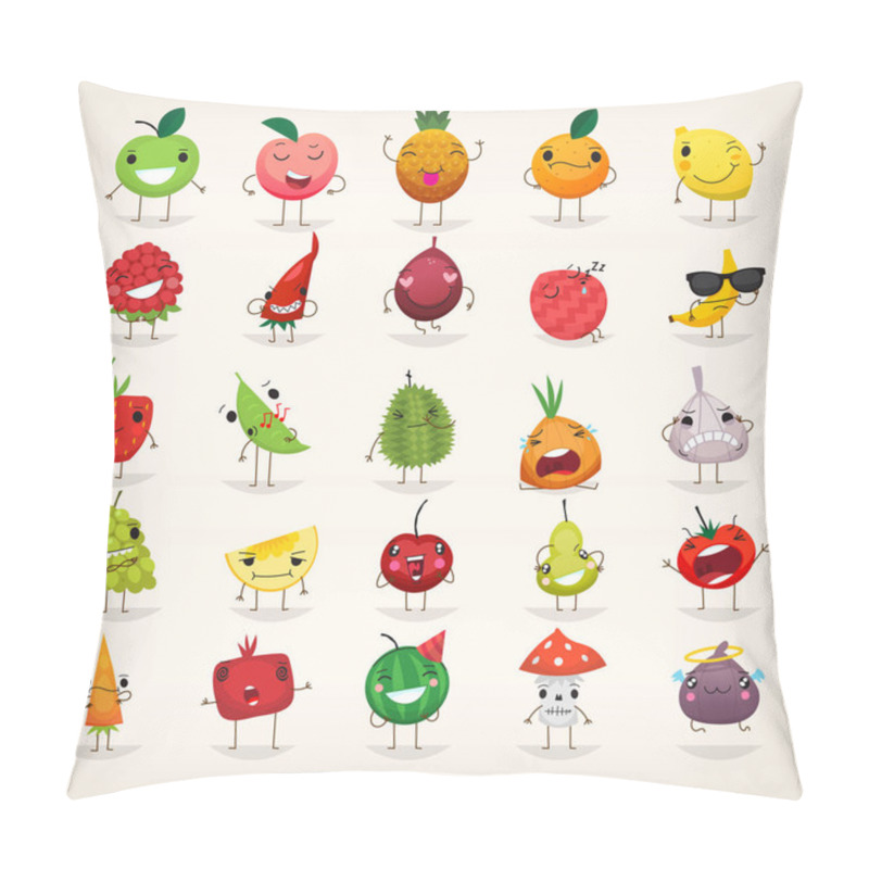 Personality  Fruit And Vegetables Emoji Pillow Covers