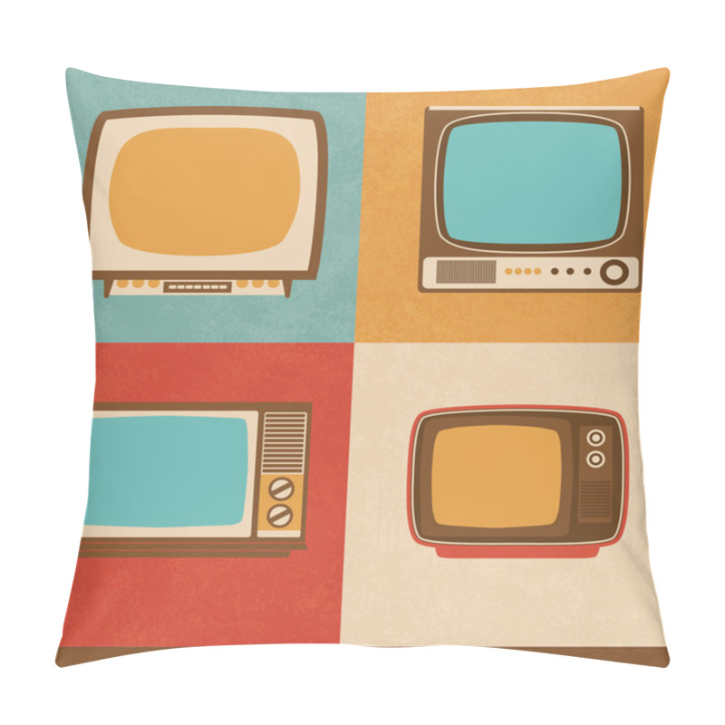 Personality  Retro Television Icons Pillow Covers