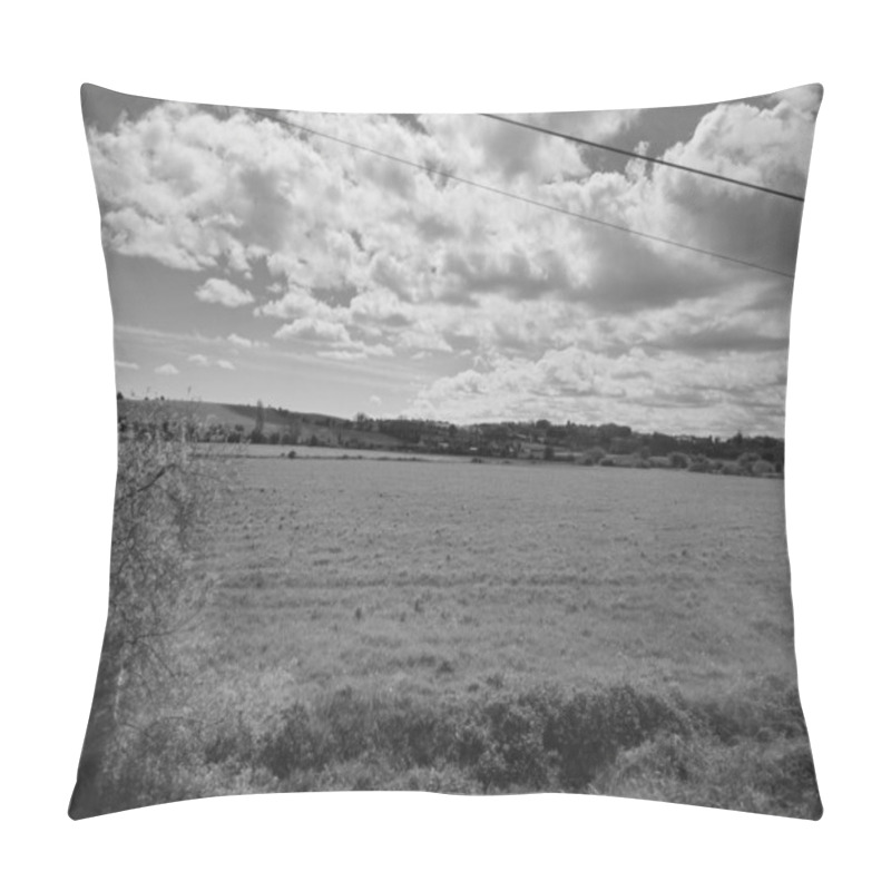 Personality  Beautiful Green Valley And Fields Of Ireland Under Deep Blue Sum Pillow Covers