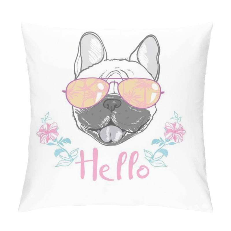 Personality  Puppy Pug , Dog ,bulldog Cute Vector Illustration Pillow Covers