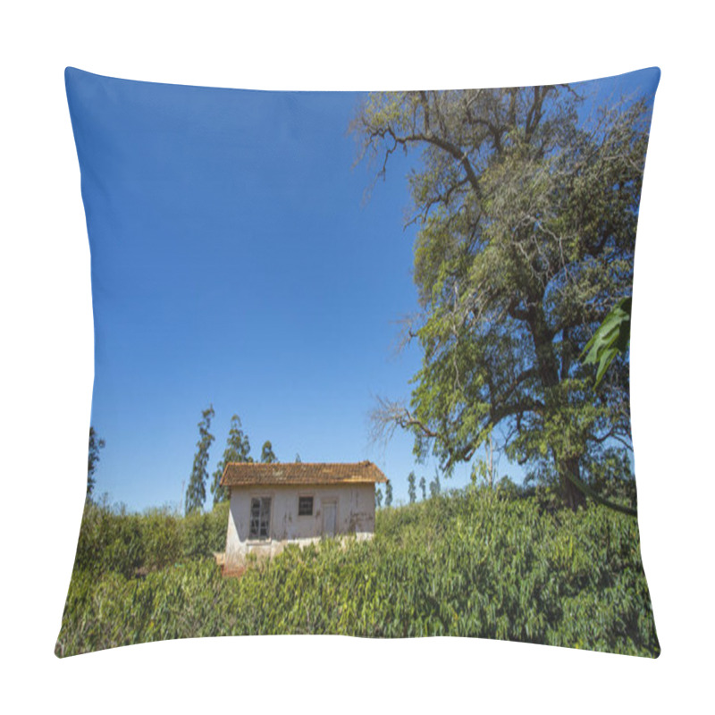 Personality   Rural Farm In The World, Small House, Coffee Plantation And Big Tree  Pillow Covers