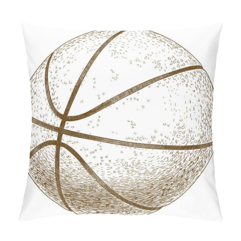 Personality  Engraving  Illustration Of Basketball Ball Pillow Covers