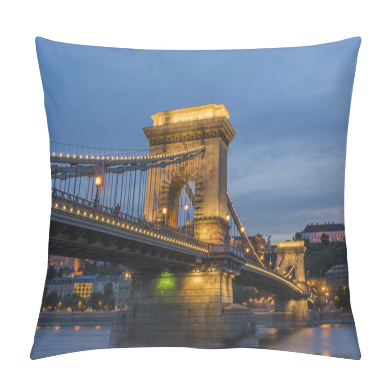 Personality  Chain Bridge At Night, Budapest. Pillow Covers