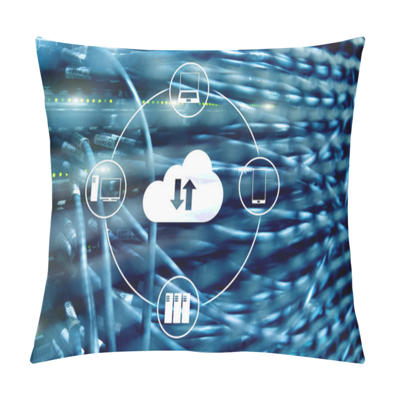 Personality  CLoud Server And Computing, Data Storage And Processing. Internet And Technology Concept Pillow Covers