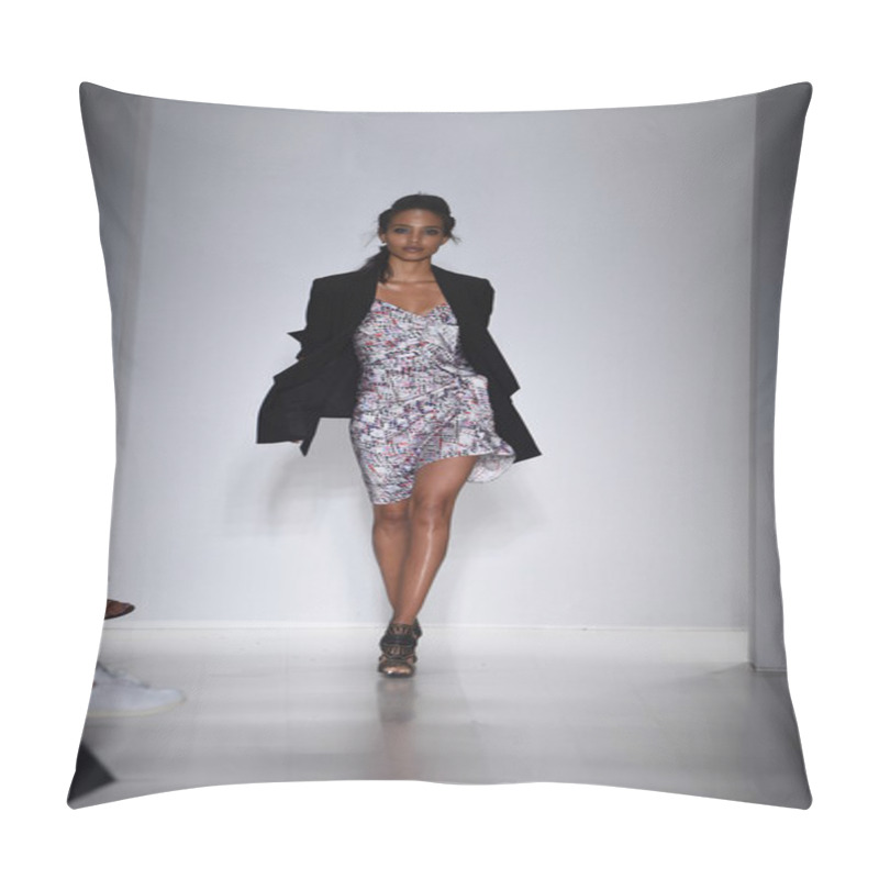 Personality  Model Walks The Runway At Marissa Webb During Mercedes-Benz Fashion Week Spring 2015 Pillow Covers