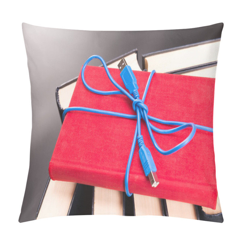 Personality  Ribbon From The Usb Cable On Red Book Pillow Covers