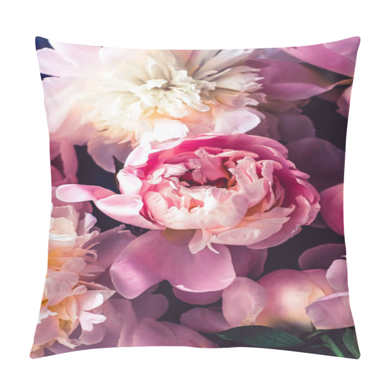 Personality  Pink Peony Flowers As Floral Art Background, Botanical Flatlay And Luxury Branding Pillow Covers