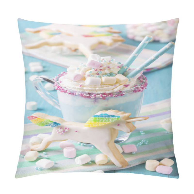 Personality  Unicorn Hot Chokolate And Cookies Pillow Covers