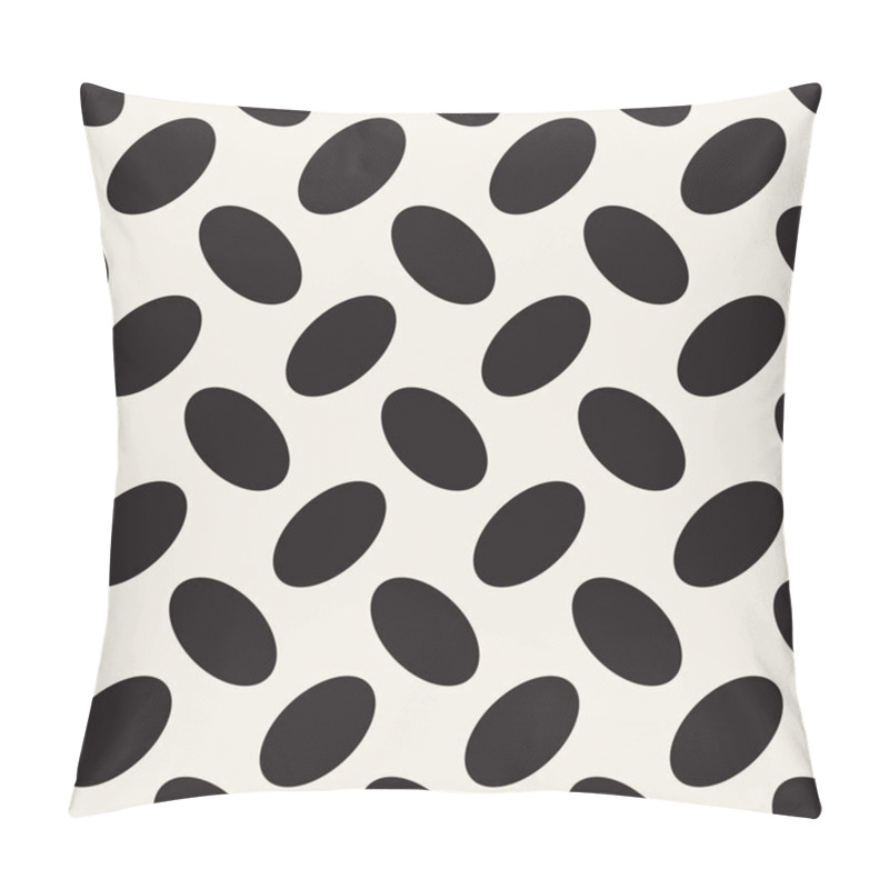 Personality  Vector Geometric Seamless Pattern With Curved Shapes Grid. Abstract Monochrome Rounded Lattice Texture. Modern Textile Background Design Pillow Covers