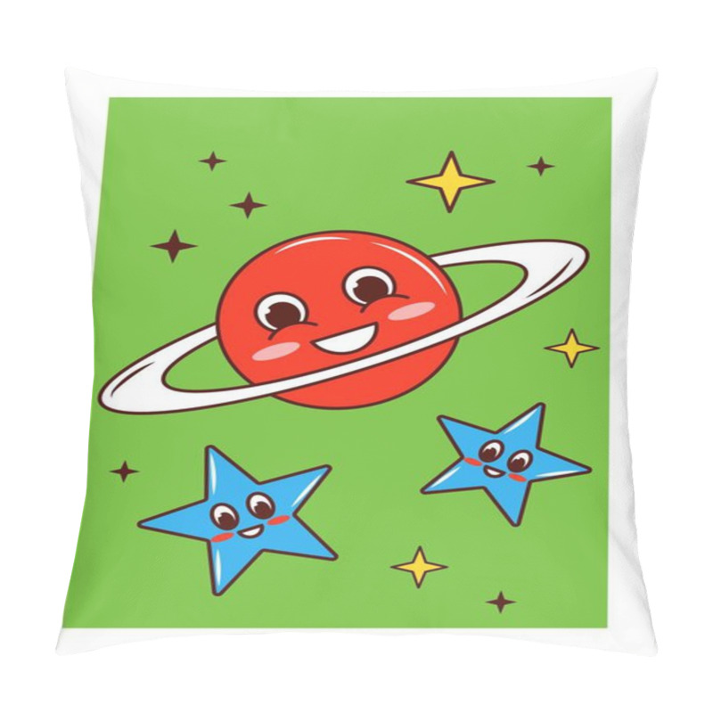 Personality  Retro Planets And Stars. Cover, Poster Or Banner For Website In Old Style. Space, Universe And Galaxy With Stars. Astrology And Astronomy, Study And Research. Cartoon Flat Vector Illustration Pillow Covers