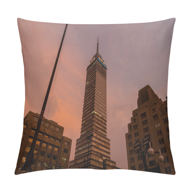 Personality  Latin American Tower Under Beautiful Pink And Blue Sky Pillow Covers