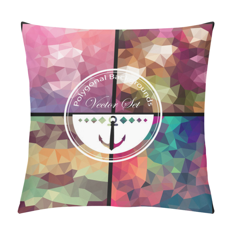 Personality  Set Of Polygonal Backgrounds Pillow Covers