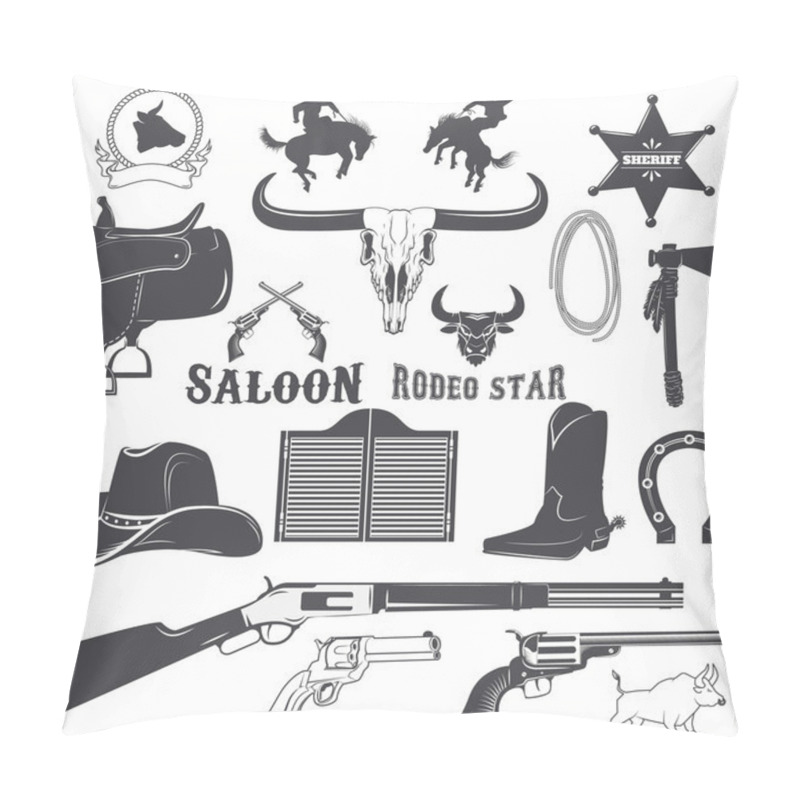 Personality  Cowboy Design Elements Pillow Covers