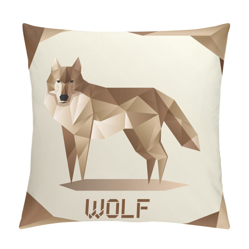 Personality  Origami Grey Wolf Pillow Covers