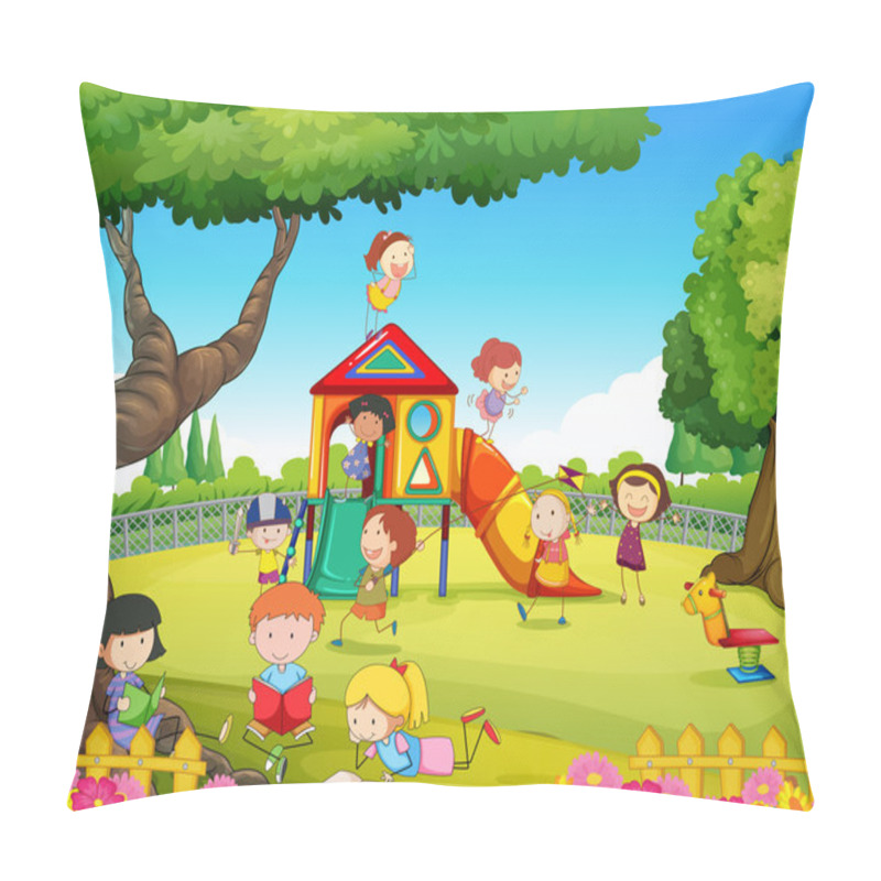 Personality  Children Playing In The Playground Pillow Covers