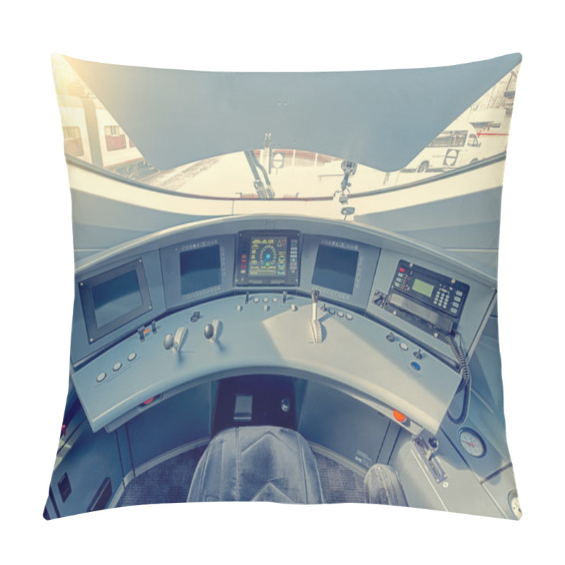 Personality  Interior Of The Highspeed Train Cockpit. Pillow Covers