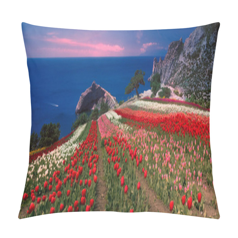 Personality  Tulips In Crimea At Sunrise Pillow Covers