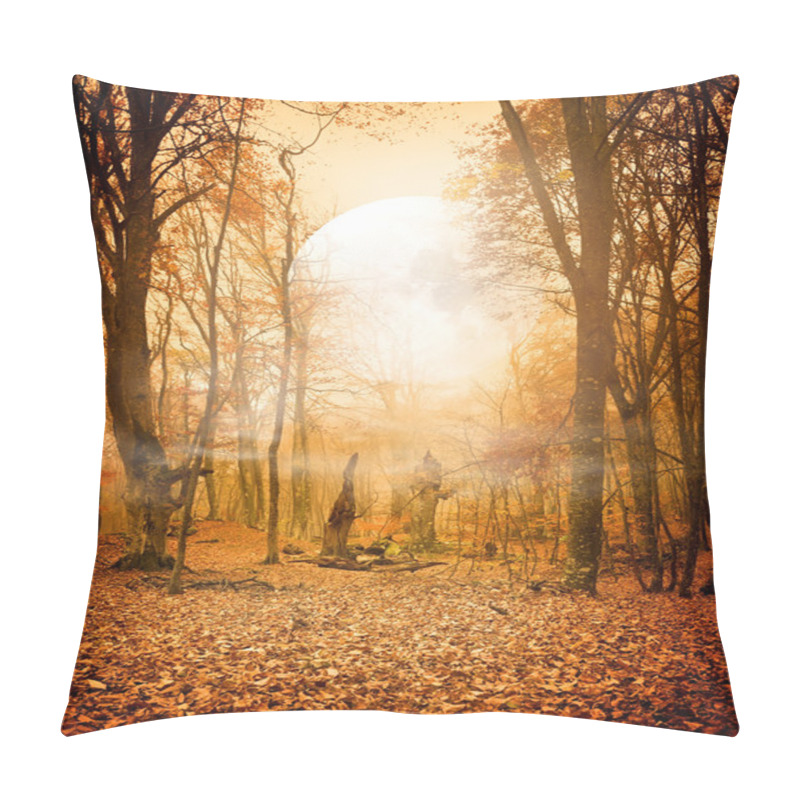 Personality  Autumn Forest And The Moon Pillow Covers