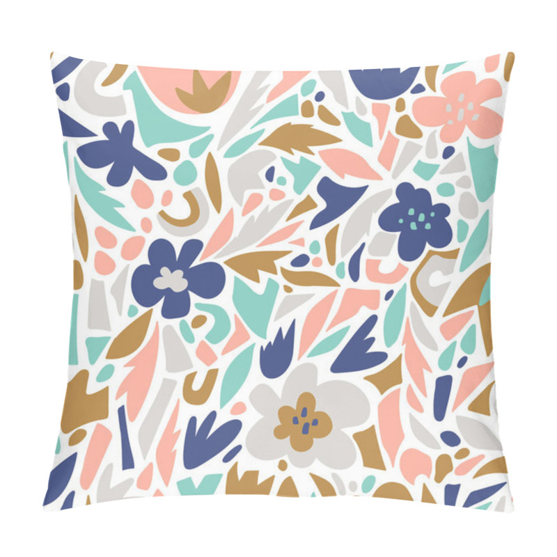 Personality  Seamless Pattern With Leaves And Flowers, Floral Background. Pillow Covers