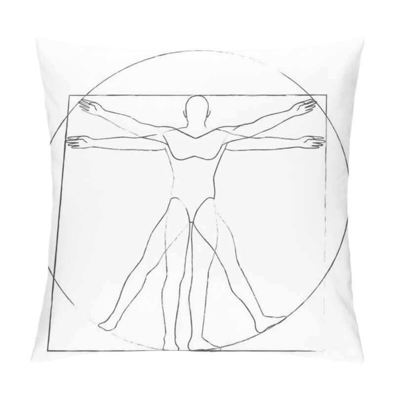 Personality  Vitruvian Man Drawing Vector Illustration Pillow Covers