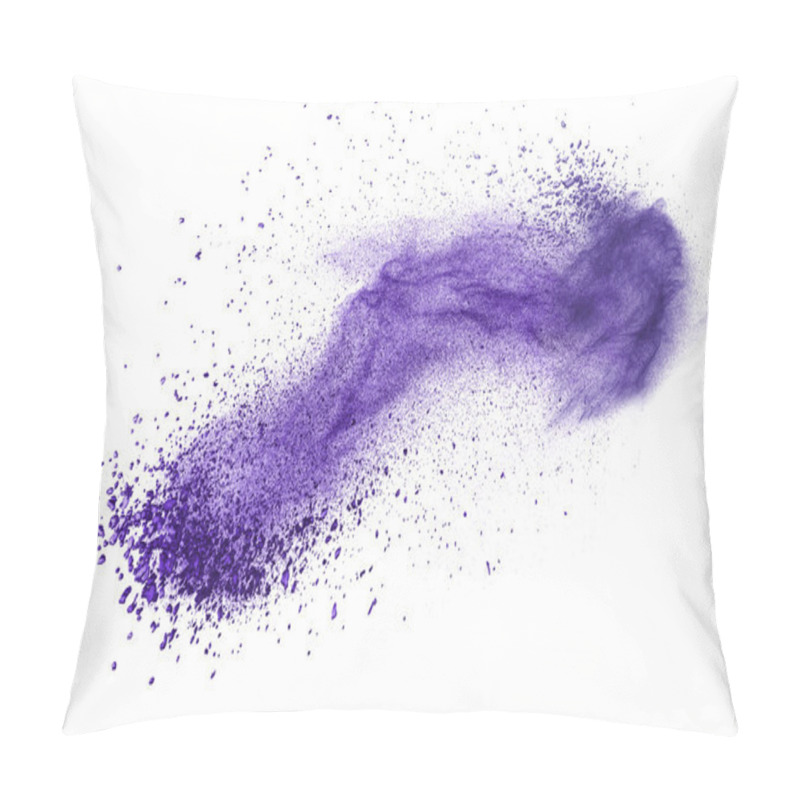 Personality  Purple Powder Explosion Isolated On White Pillow Covers