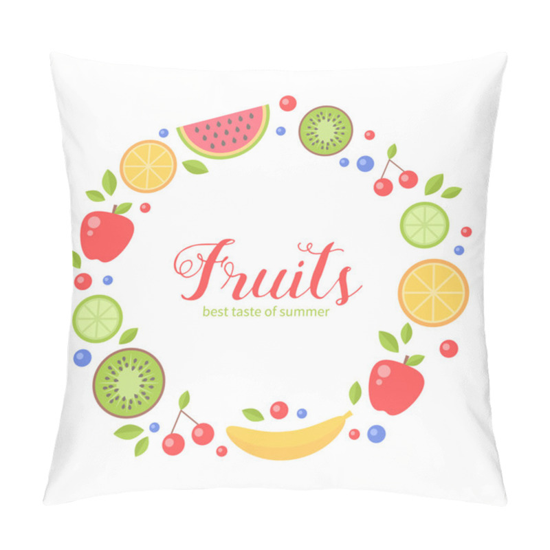 Personality  Flat Fruits Collection Circle Card Pillow Covers