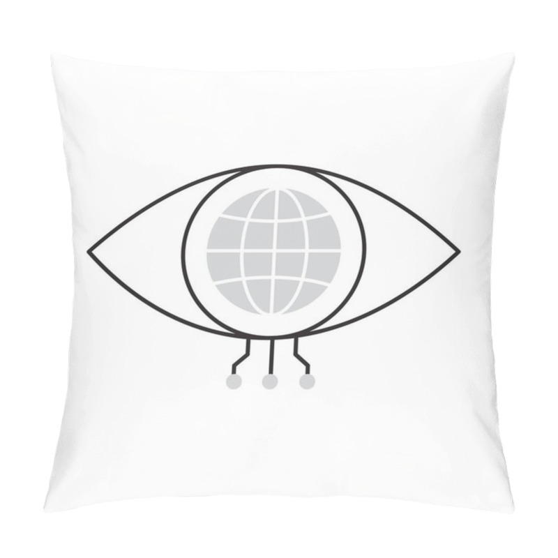 Personality  AI-Powered Global Visual Recognition Eye Vector Icon Design Pillow Covers