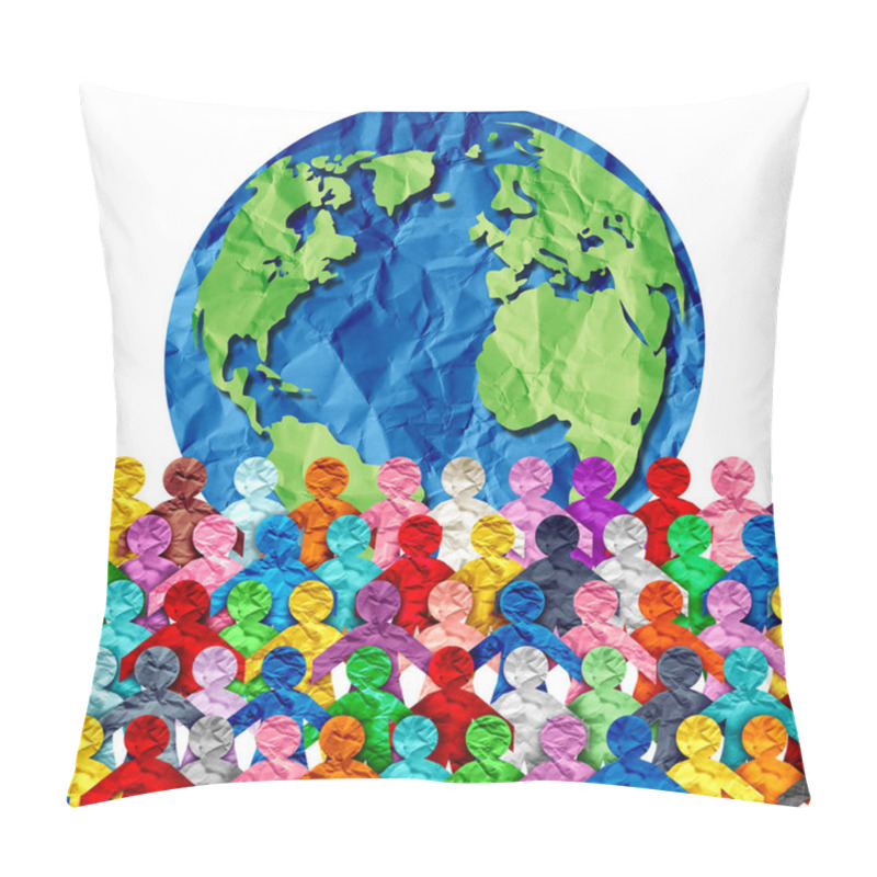 Personality  World Employee Diversity As Diverse Cultures And Multiculturalism Society And International Tolerance Celebration Of Global People Integration And Community  Inclusion  And Pride As A Multi Cultural Planet Population. Pillow Covers