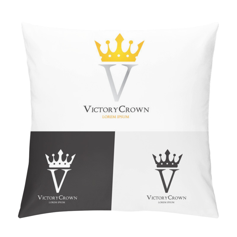 Personality  Vector Template Of Victory Crown Logo Pillow Covers