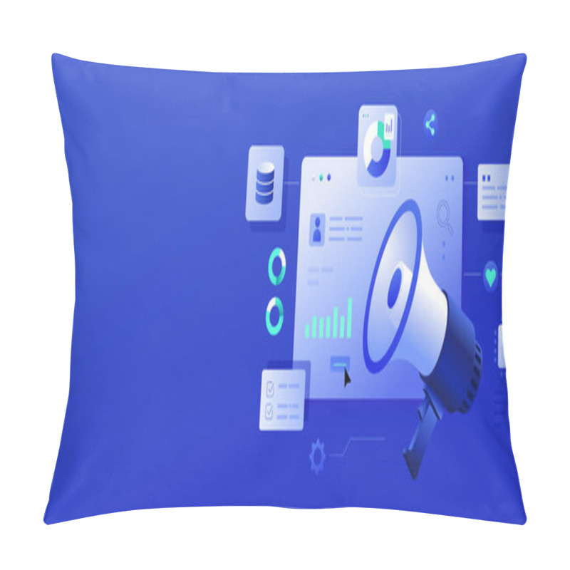 Personality  Digital Marketing Data Analytics Banner Pillow Covers