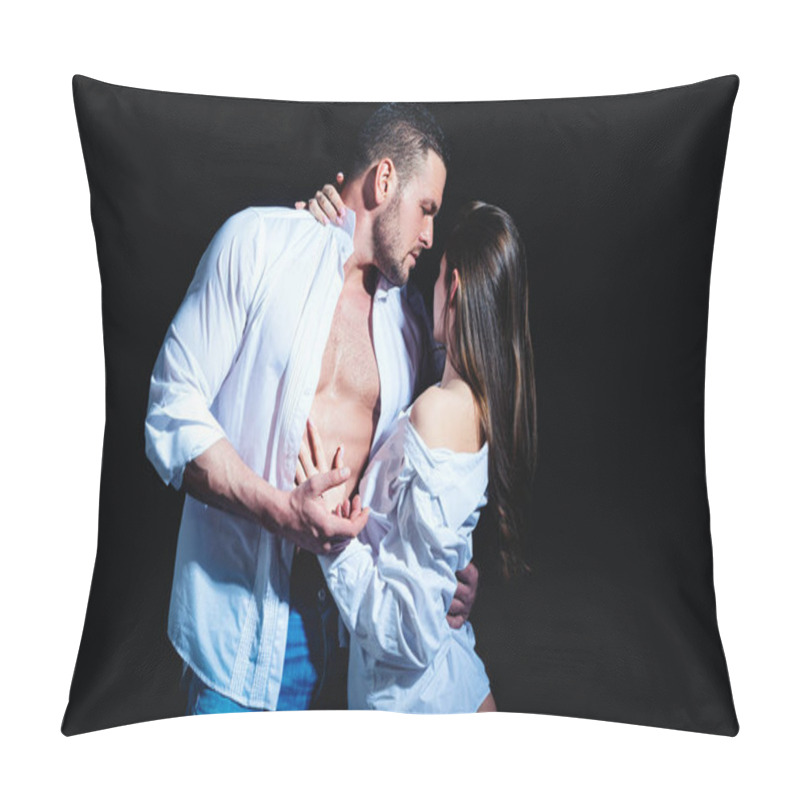 Personality  Passionate Couple, Romantic Lovers Concept. Sexy Elegant People In Tender Passion. Pillow Covers