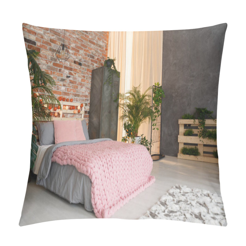 Personality  Spacious Bedroom With Plants Pillow Covers